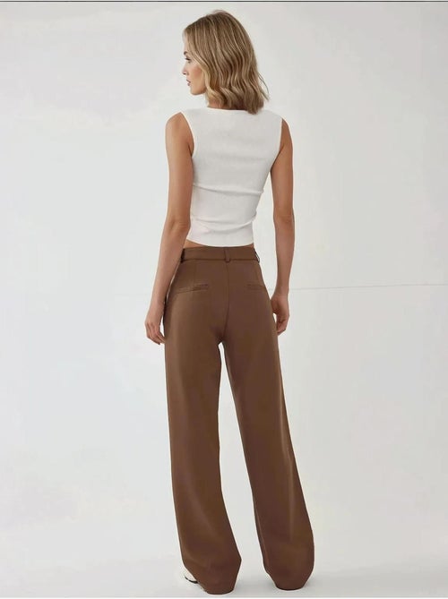 Pantalon tissé à jambe droite - Kiabi Pantalon tissé à jambe droite - Kiabi