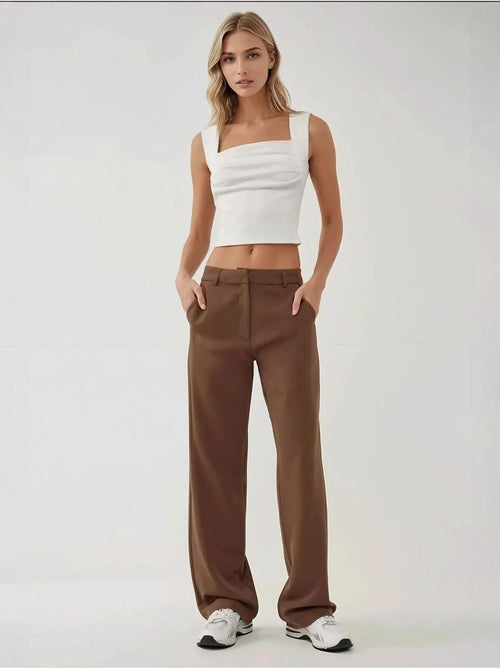 Pantalon tissé à jambe droite - Kiabi Pantalon tissé à jambe droite - Kiabi