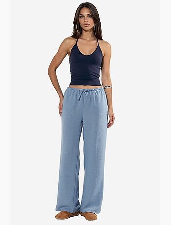Pantalon tissé à jambe droite pour femme busem