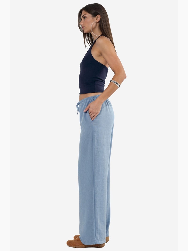 Pantalon tissé à jambe droite pour femme busem Bleu - Kiabi