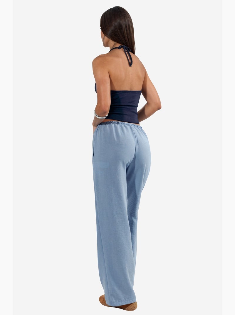 Pantalon tissé à jambe droite pour femme busem Bleu - Kiabi