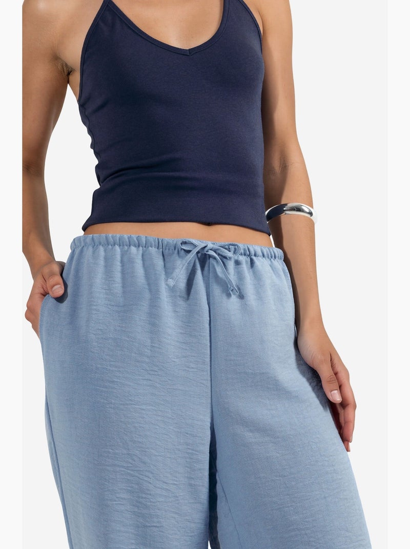 Pantalon tissé à jambe droite pour femme busem Bleu - Kiabi