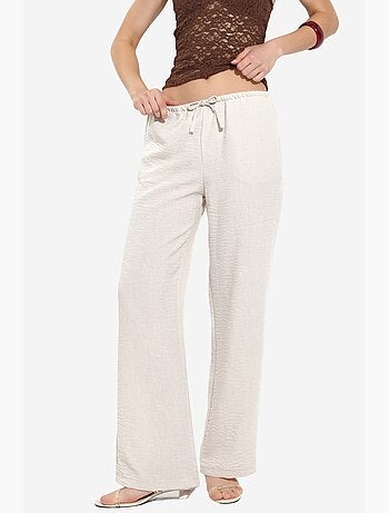 Pantalon tissé à jambe droite pour femme busem