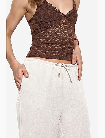 Pantalon tissé à jambe droite pour femme busem