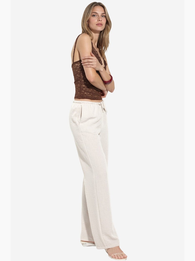 Pantalon tissé à jambe droite pour femme busem Crème - Kiabi