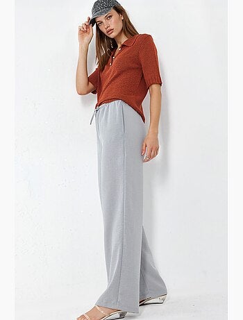 Pantalon tissé à jambe droite pour femme busem