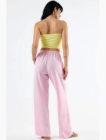 Pantalon tissé à jambe droite pour femme busem