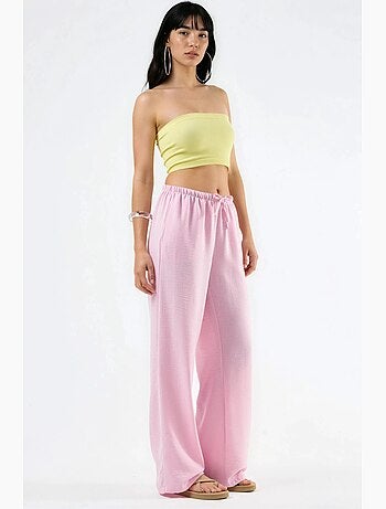 Pantalon tissé à jambe droite pour femme busem