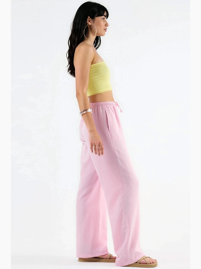 Pantalon tissé à jambe droite pour femme busem Rose pâle - Kiabi
