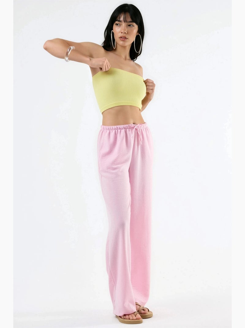 Pantalon tissé à jambe droite pour femme busem Rose pâle - Kiabi