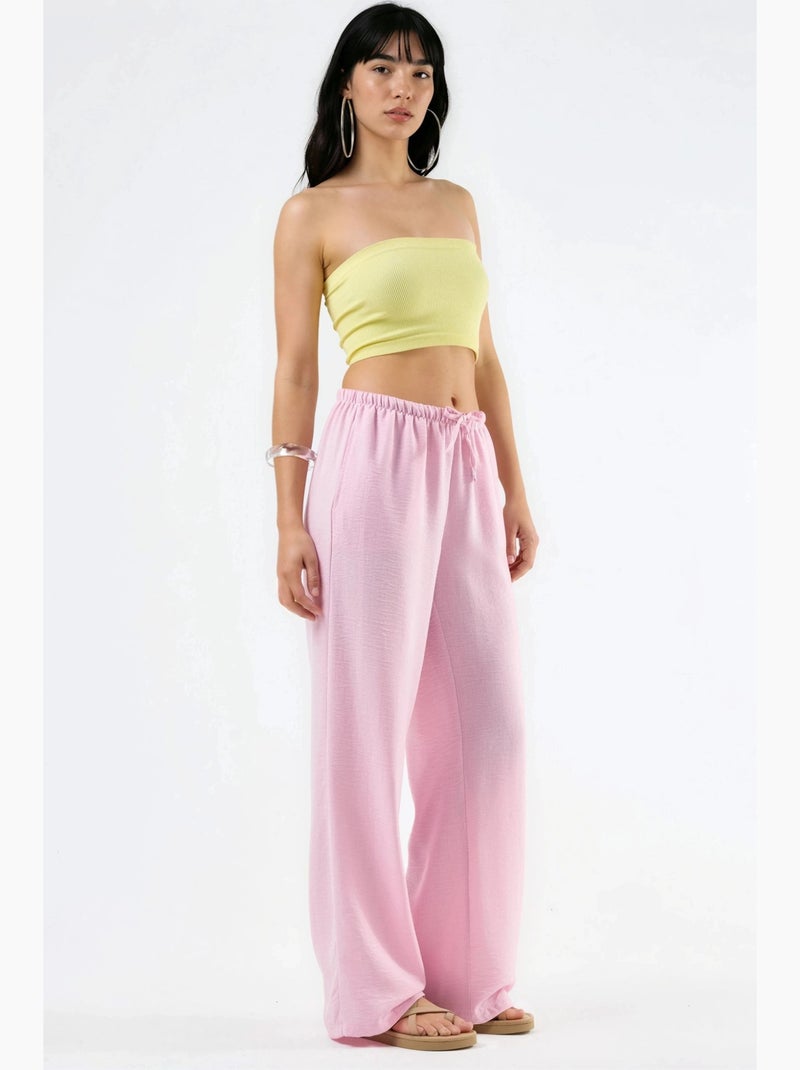 Pantalon tissé à jambe droite pour femme busem Rose pâle - Kiabi
