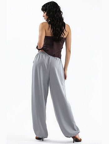 Pantalon tissé à jambe large avec taille à cordon de serrage busem