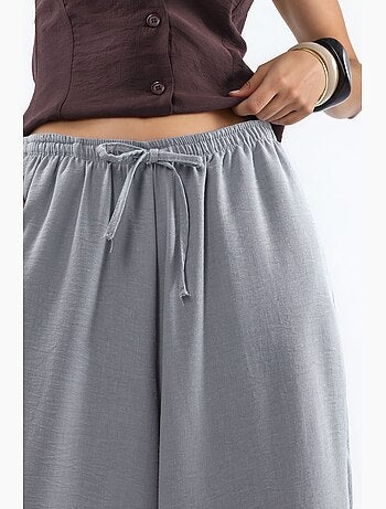 Pantalon tissé à jambe large avec taille à cordon de serrage busem