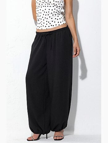 Pantalon tissé à jambe large avec taille à cordon de serrage busem