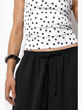 Pantalon tissé à jambe large avec taille à cordon de serrage busem