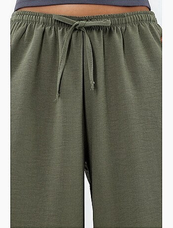 Pantalon tissé à jambe large avec taille à cordon de serrage busem