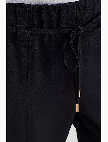 Pantalon tissé à jambe large et taille élastique dilvin