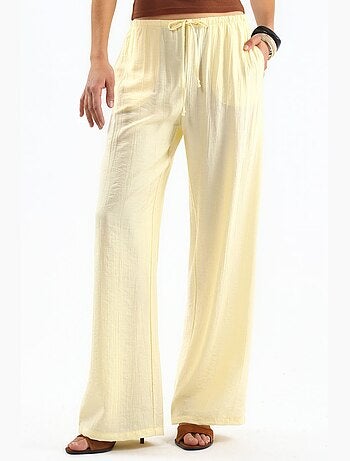 Pantalon tissé à jambe large pour femme busem