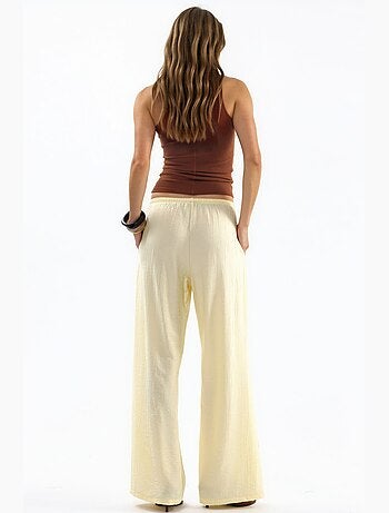 Pantalon tissé à jambe large pour femme busem