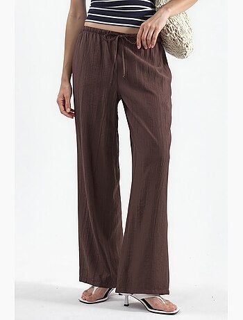 Pantalon tissé à jambe large pour femme busem