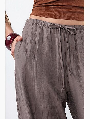 Pantalon tissé à jambe large pour femme busem