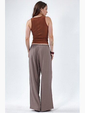 Pantalon tissé à jambe large pour femme busem