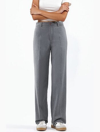 Pantalon tissé à taille haute et jambe droite hiccup