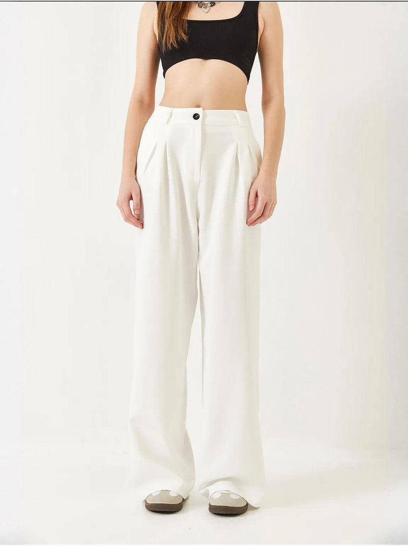 Pantalon tissé masculin à jambe large bianco lucci Blanc - Kiabi