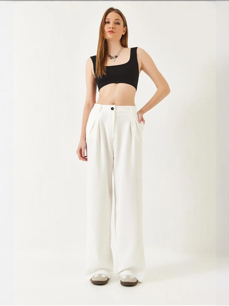 Pantalon tissé masculin à jambe large bianco lucci Blanc - Kiabi