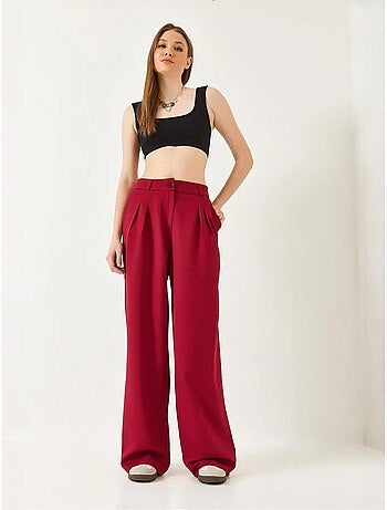 Pantalon tissé masculin à jambe large bianco lucci