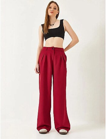 Pantalon tissé masculin à jambe large bianco lucci