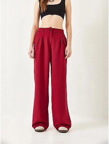 Pantalon tissé masculin à jambe large bianco lucci