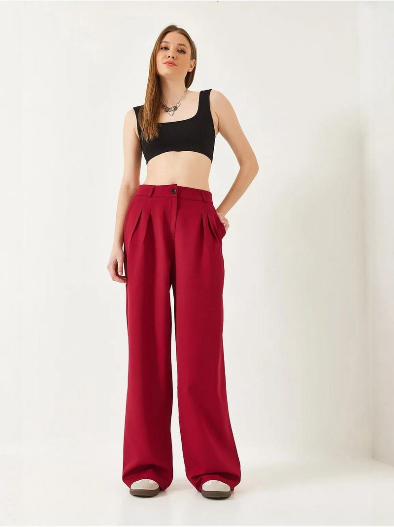 Pantalon tissé masculin à jambe large bianco lucci Rouge bordeaux - Kiabi