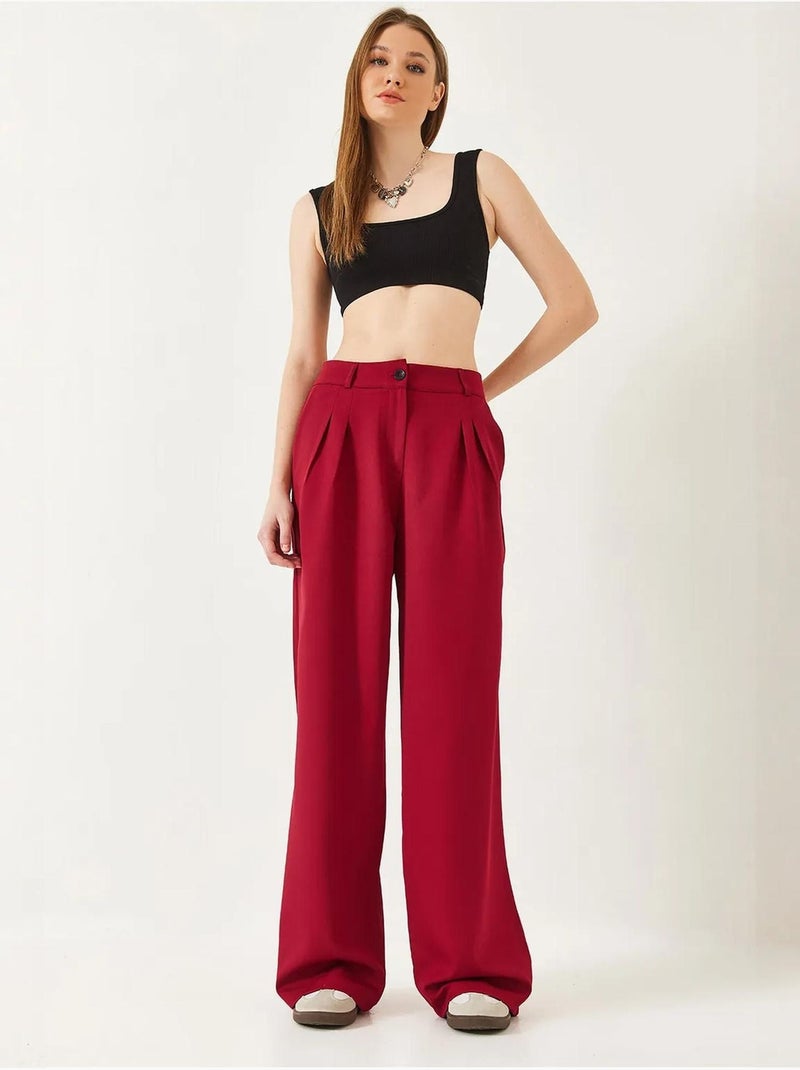 Pantalon tissé masculin à jambe large bianco lucci Rouge bordeaux - Kiabi