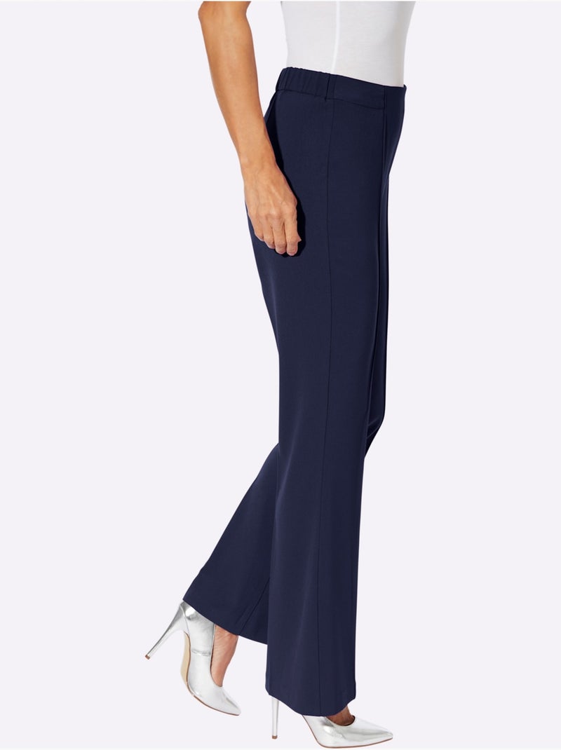 Pantalon Tissé Mélange De Matières Facile D'entretien - Taille Standard - Witt Bleu marine - Kiabi