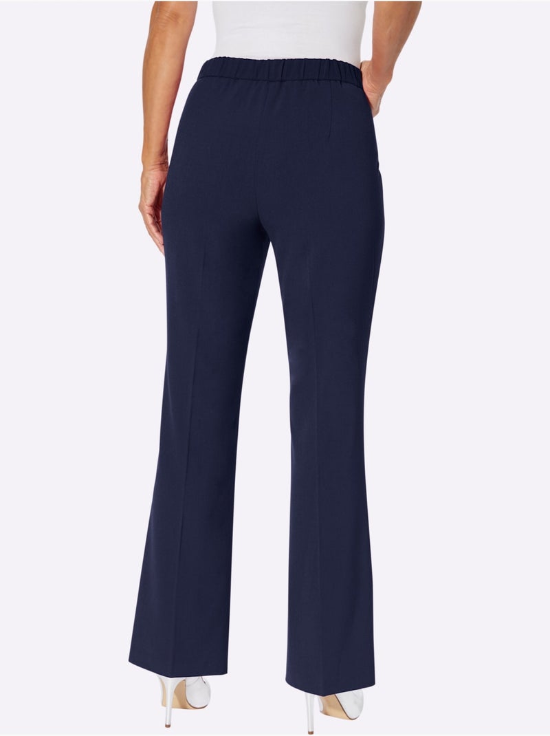 Pantalon Tissé Mélange De Matières Facile D'entretien - Taille Standard - Witt Bleu marine - Kiabi