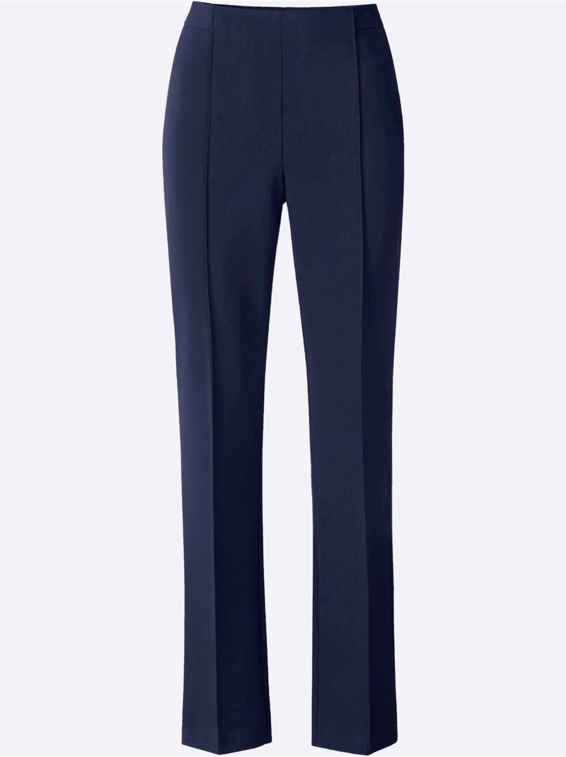 Pantalon Tissé Mélange De Matières Facile D'entretien - Taille Standard - Witt Bleu marine - Kiabi