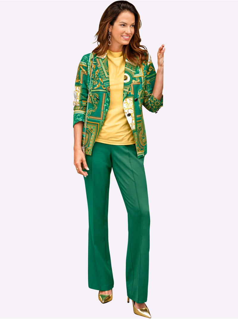 Pantalon Tissé Mélange De Matières Facile D'entretien - Taille Standard - Witt Vert - Kiabi