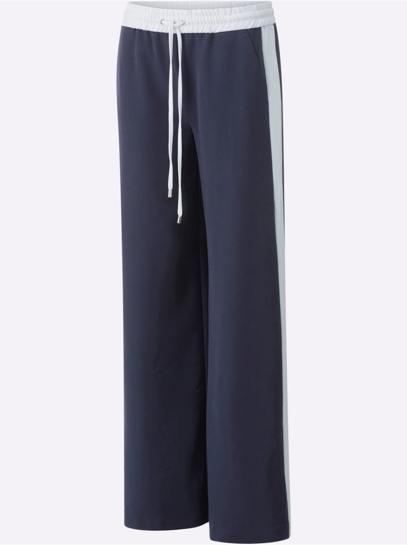 Pantalon Tissé Qualité Tissée - Taille Standard - Helline Bleu Blanc - Kiabi