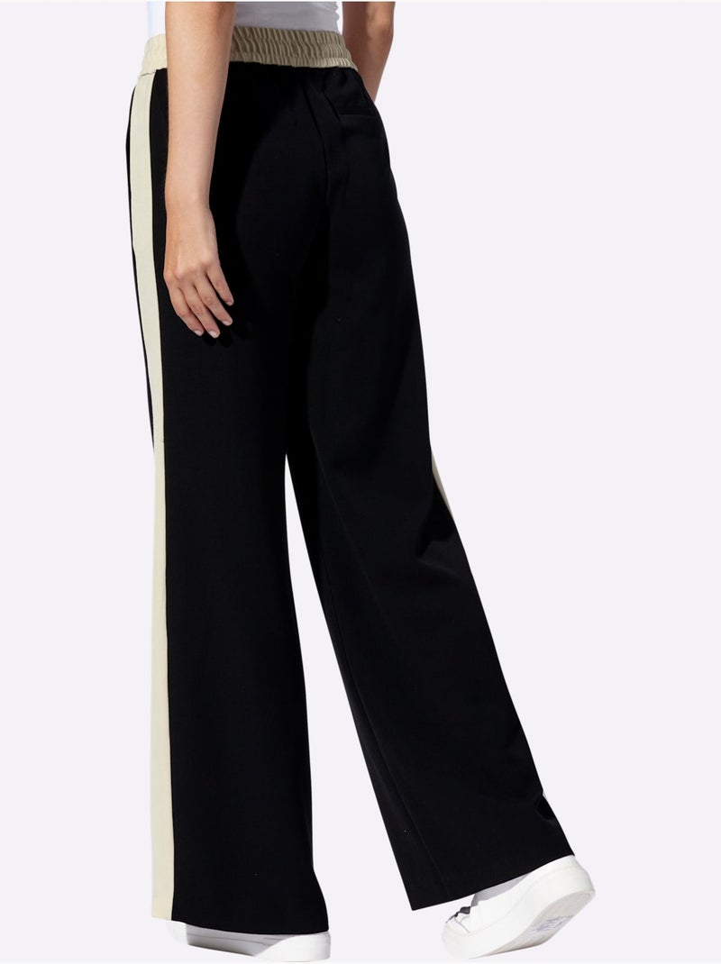 Pantalon Tissé Qualité Tissée - Taille Standard - Helline Noir Jaune - Kiabi