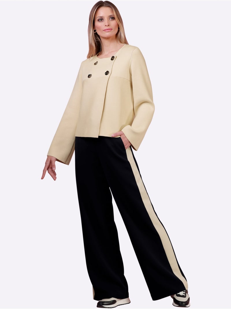 Pantalon Tissé Qualité Tissée - Taille Standard - Helline Noir Jaune - Kiabi