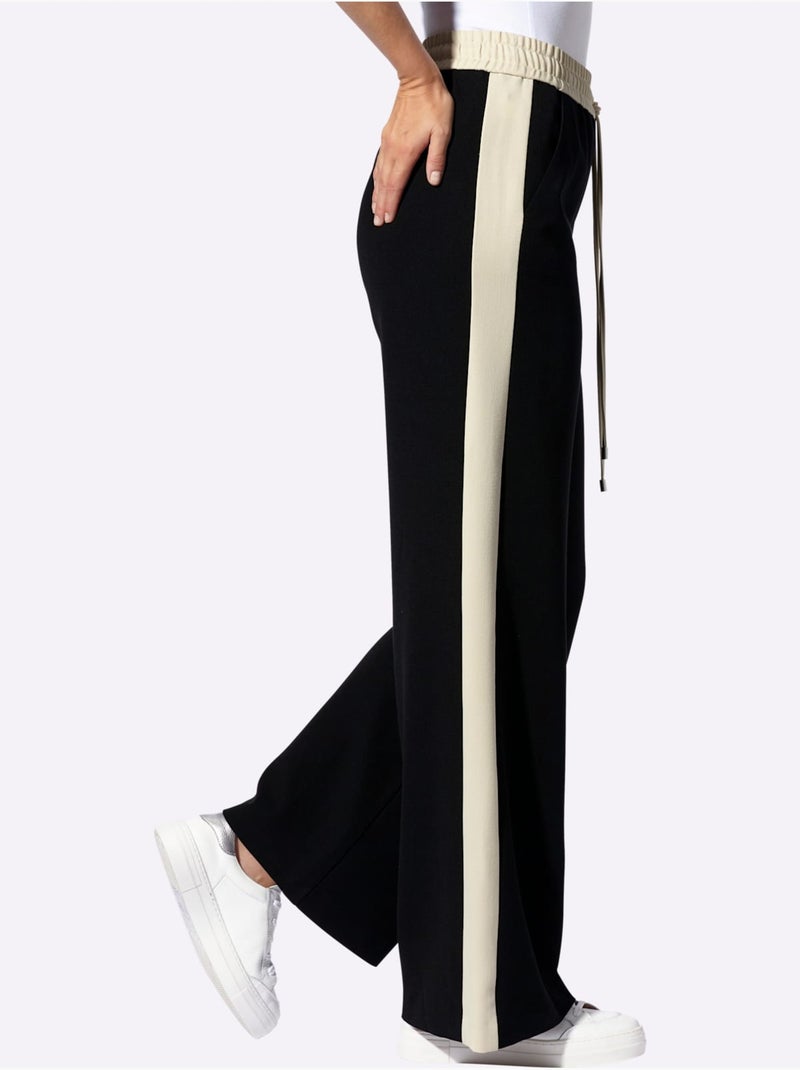 Pantalon Tissé Qualité Tissée - Taille Standard - Helline Noir Jaune - Kiabi