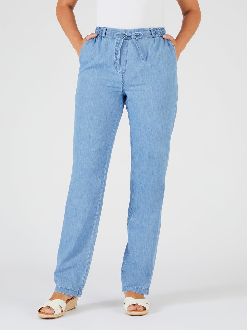 Pantalon tissu chambray - Damart Bleu clair - Kiabi