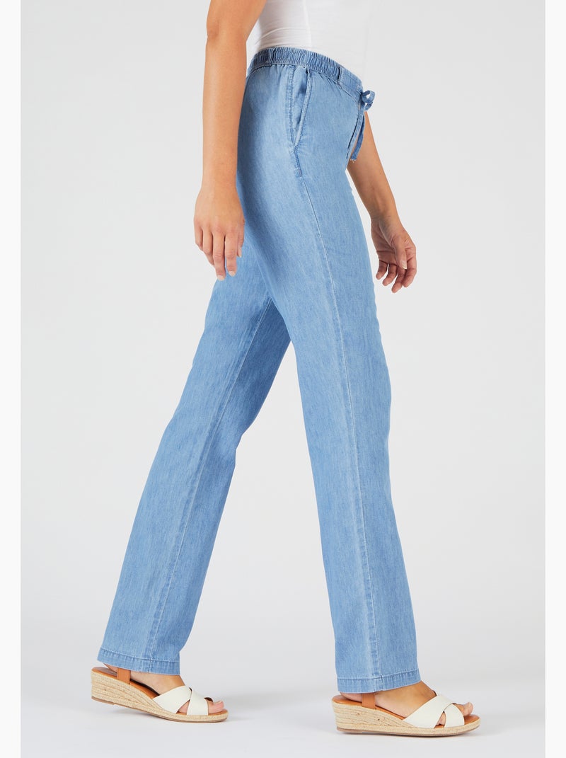 Pantalon tissu chambray - Damart Bleu clair - Kiabi