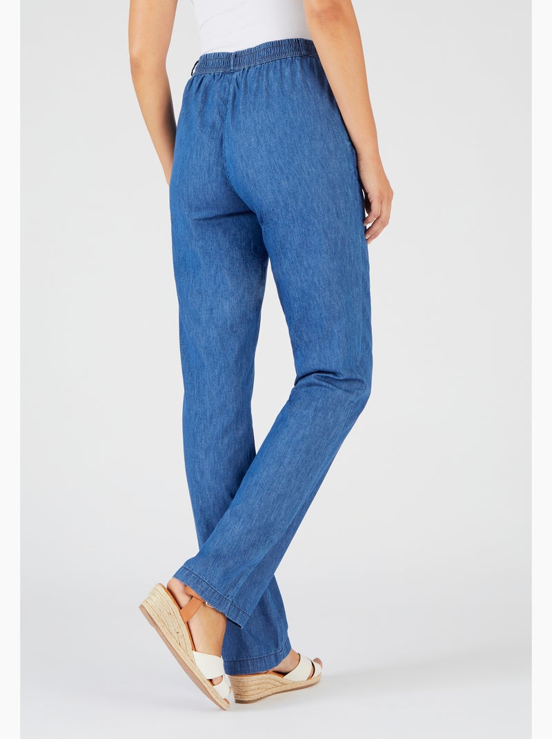 Pantalon tissu chambray - Damart Bleu denim - Kiabi