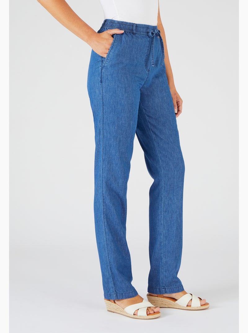 Pantalon tissu chambray - Damart Bleu denim - Kiabi