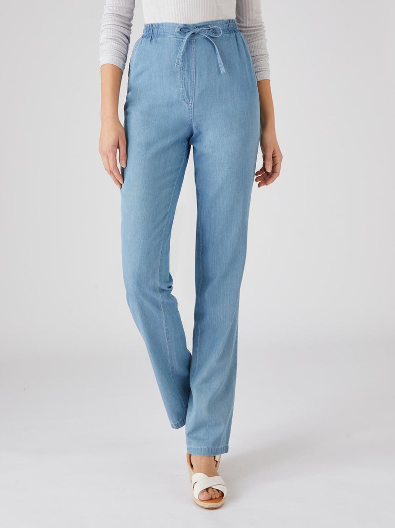 Pantalon toile chambray pur coton - Damart Bleu - Kiabi