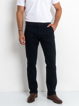 Pantalon toile denim poches raglan
