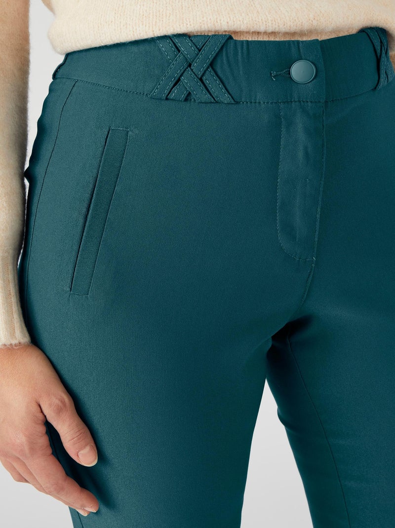 Pantalon toile stretch - Damart Bleu turquoise - Kiabi