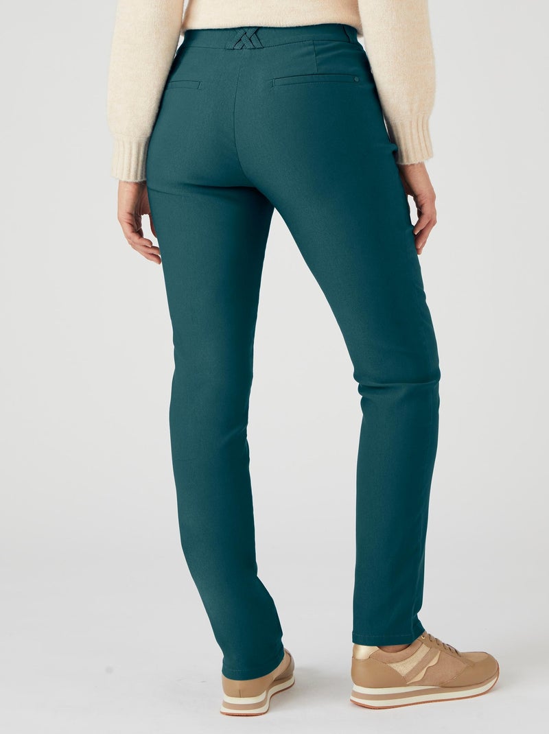 Pantalon toile stretch - Damart Bleu turquoise - Kiabi